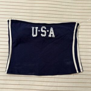 Grayson Threads Blue Tube Top with White Stripes